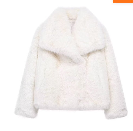 Winter Plush Lapel Coat – Giacca Morbida e Calda da Donna